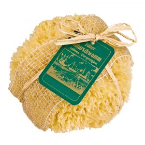 Eponge naturelle 13cm toile de jute - CROLL &amp; DENECKE